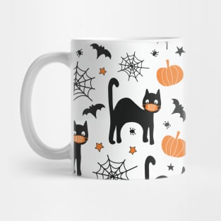 Black Cats Wearing Facemasks - Halloween 2020 Mug
